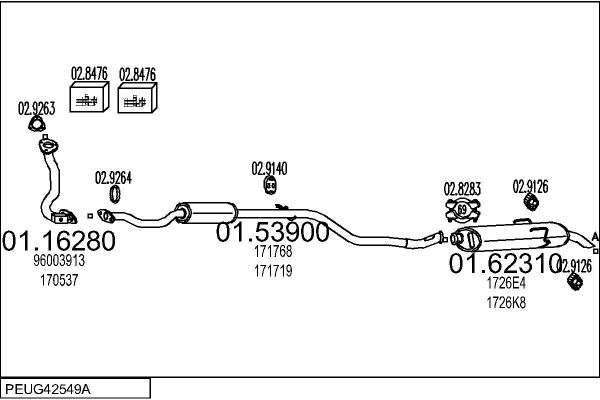 Układ wydechowy MTS PEUG42549A002463