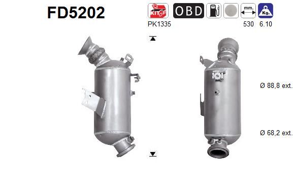 Filtr sadzy / filtr cząstek stałych, układ wydechowy AS FD5202