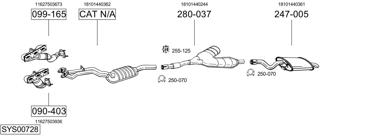 Układ wydechowy BOSAL SYS00728