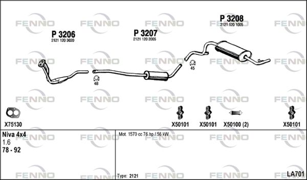 Układ wydechowy FENNO LA701