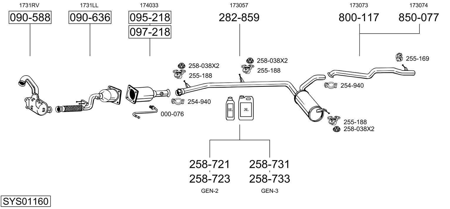 Układ wydechowy BOSAL SYS01160