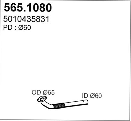 Rura wydechowa ASSO 565.1080