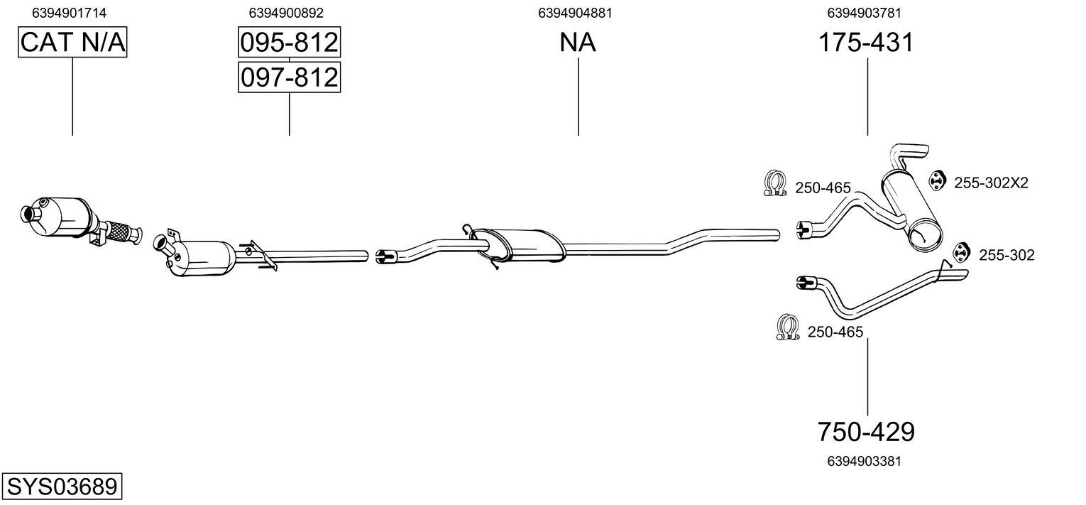 Układ wydechowy BOSAL SYS03689