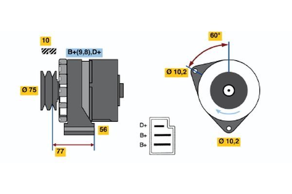 Alternator BOSCH 0 986 032 800