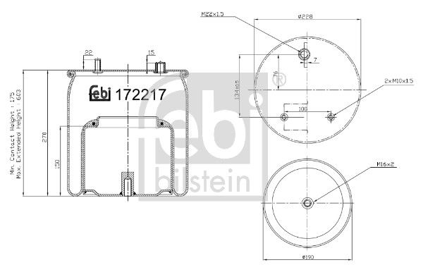 Burduf, suspensie pneumatica FEBI BILSTEIN 172217