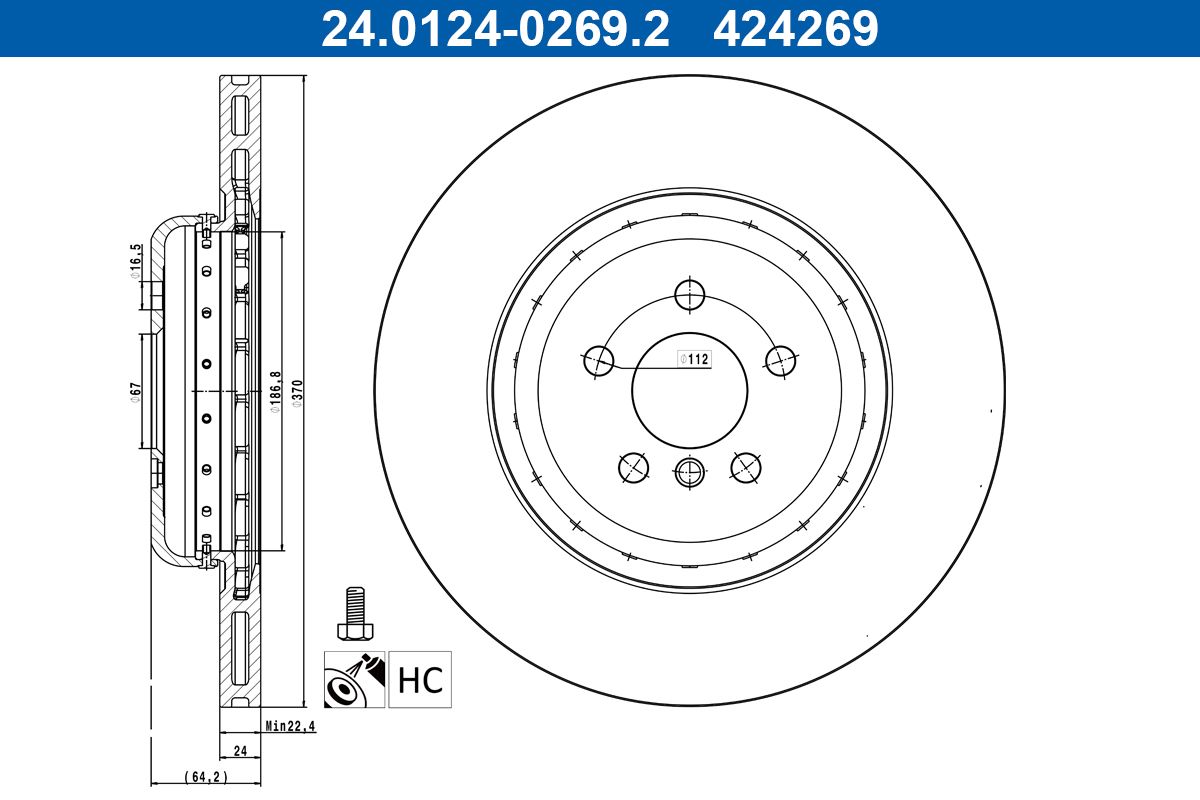Disc frana ATE 24.0124-0269.2