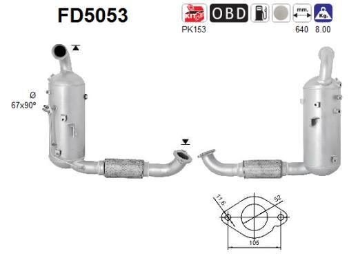 Filtr sadzy / filtr cząstek stałych, układ wydechowy AS FD5053