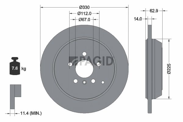 Tarcza hamulcowa PAGID 54508NC