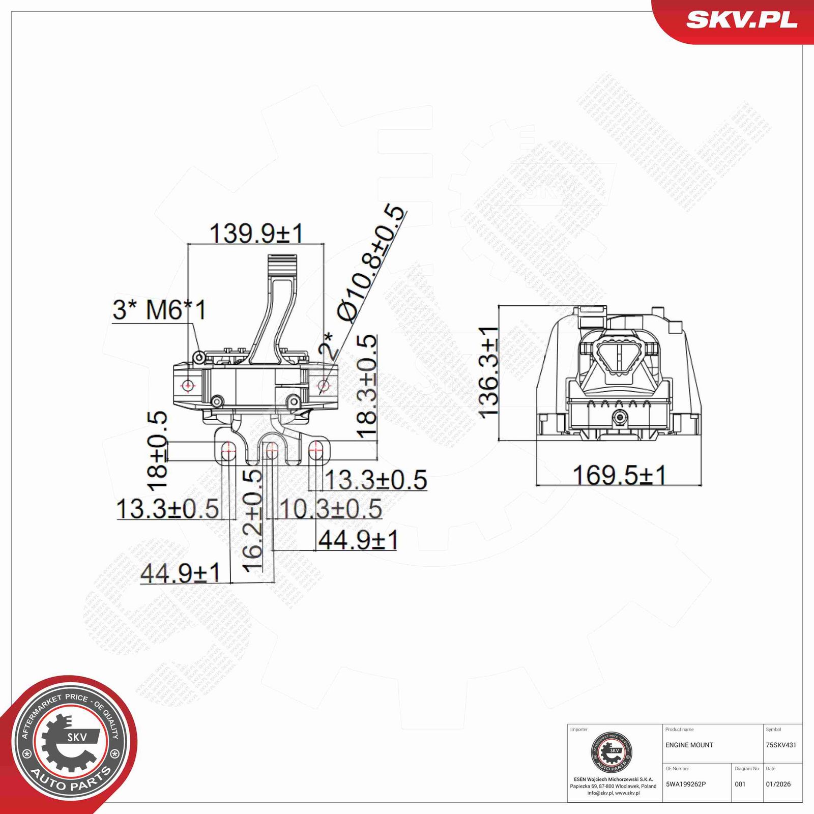Suport motor ESEN SKV 75SKV431