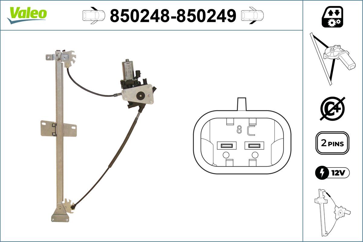 Mecanism actionare geam VALEO 850248