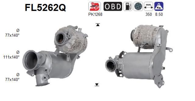 Filtr sadzy / filtr cząstek stałych, układ wydechowy AS FL5262Q