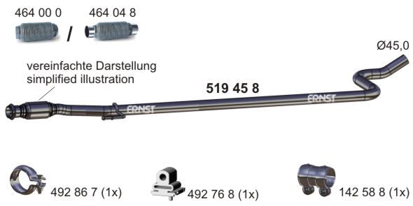 Rura wydechowa ERNST 519458