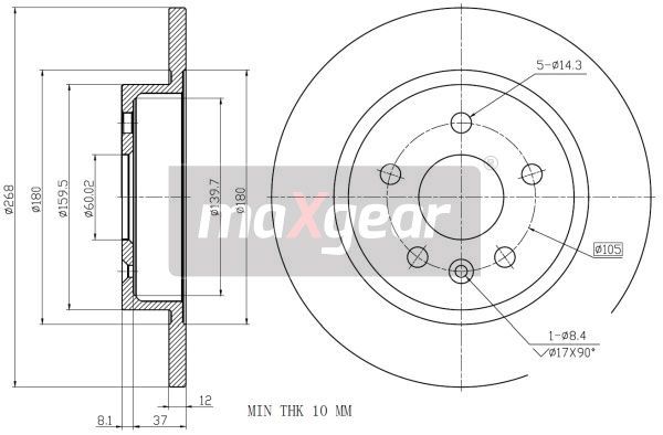 Brzdový kotouč MAXGEAR 19-2333