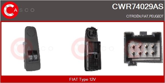 Spínač, zvedací zařízení oken CASCO CWR74029AS