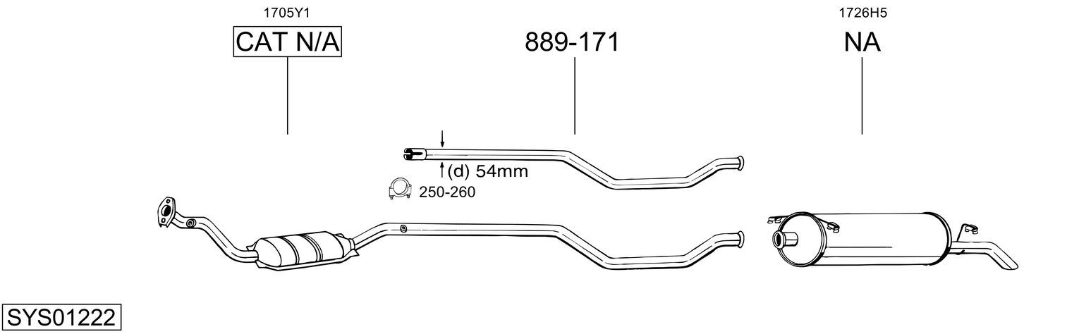 Układ wydechowy BOSAL SYS01222
