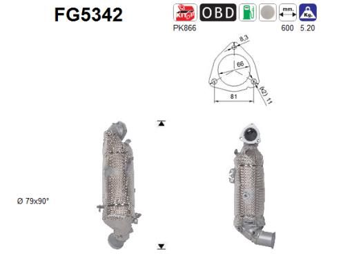 Filtr sadzy / filtr cząstek stałych, układ wydechowy AS FG5342