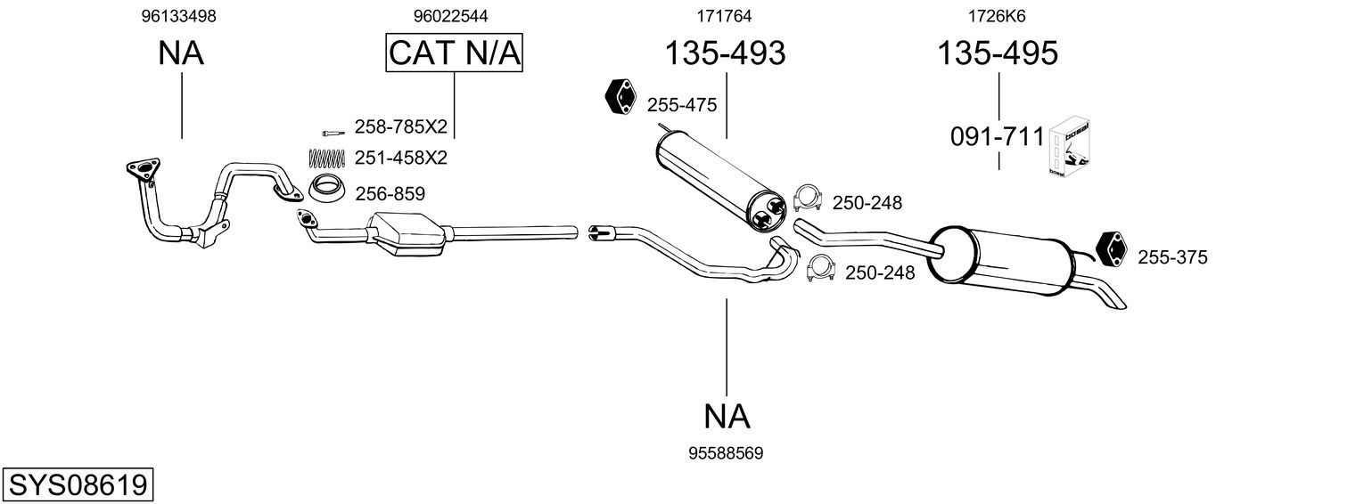 Układ wydechowy BOSAL SYS08619
