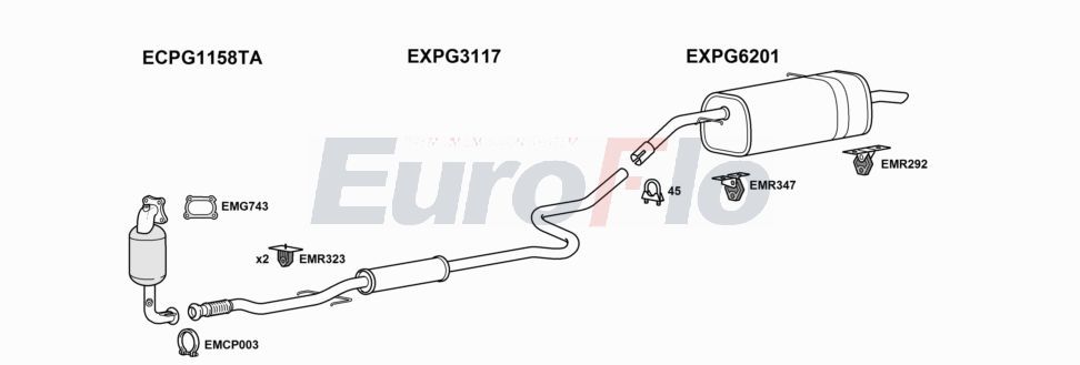 Układ wydechowy EUROFLO CNC3121016B