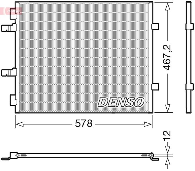 Kondenzátor, klimatizace DENSO DCN20042