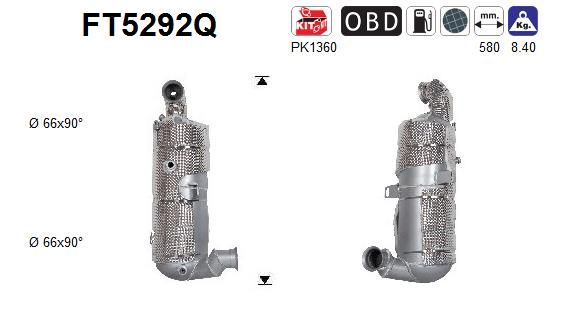 Filtr sadzy / filtr cząstek stałych, układ wydechowy AS FT5292Q