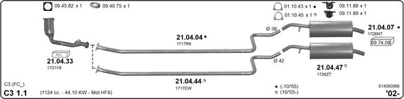 Układ wydechowy IMASAF 514000066