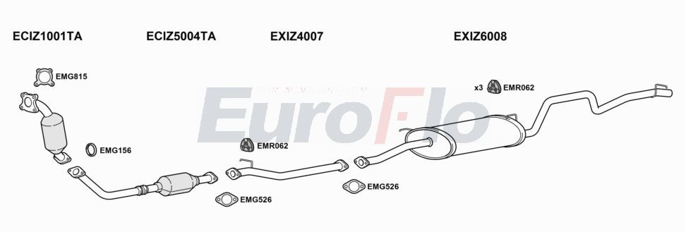 Układ wydechowy EUROFLO IZROD25D8011