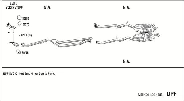 Układ wydechowy WALKER MBK011234BB