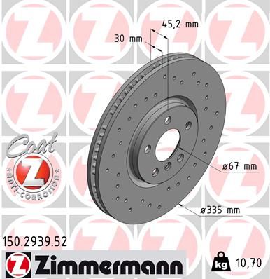 Brzdový kotouč ZIMMERMANN 150.2939.52