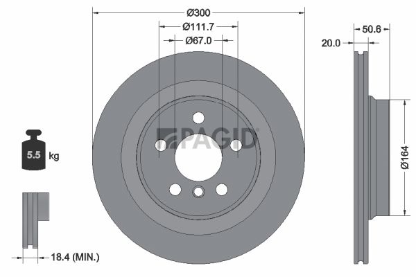 Tarcza hamulcowa PAGID 55745NC
