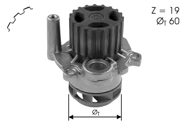 Pompe à eau, refroidissement du moteur
