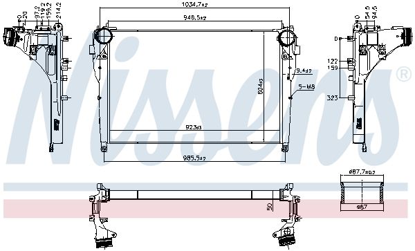 Intercooler, compresor NISSENS 961570