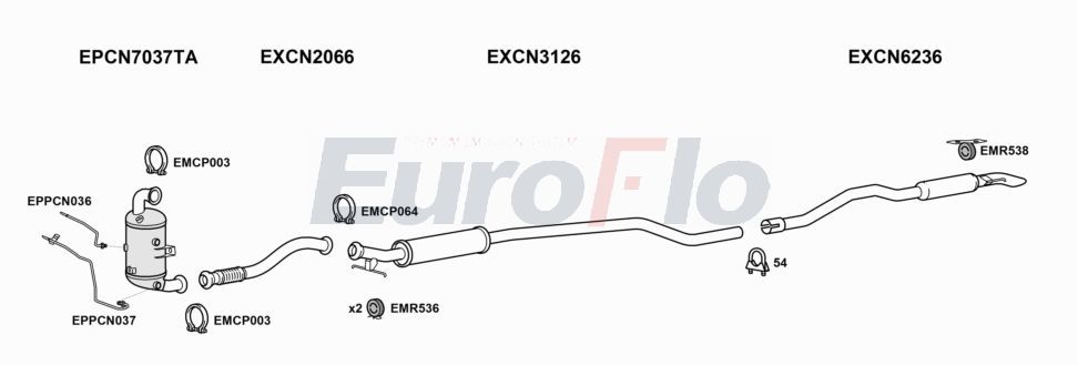 Układ wydechowy EUROFLO CNC4GS15D6001B