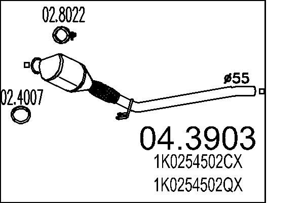 Katalizator MTS 1K0254502SX