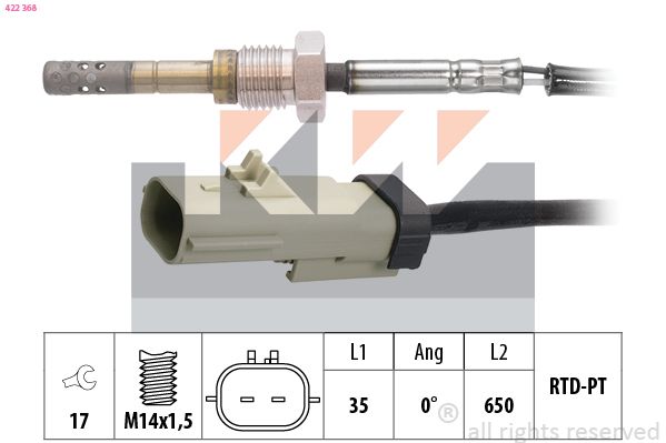 czujnik, temperatura spalin KW 422 368