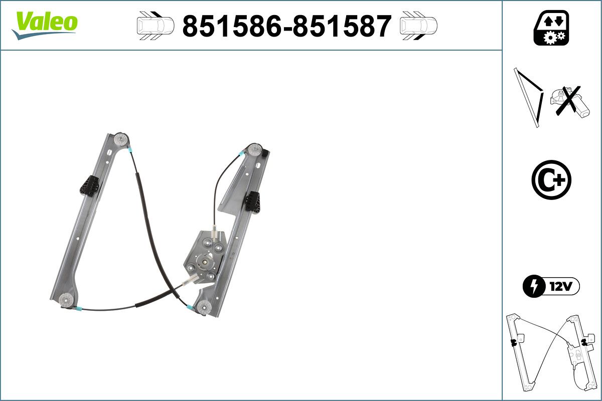 Mecanism actionare geam VALEO 851587