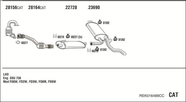 Układ wydechowy WALKER REK016489CC