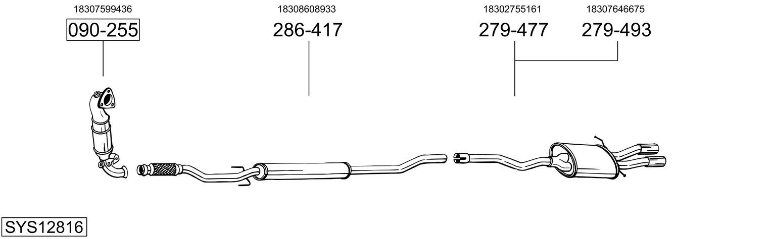 Układ wydechowy BOSAL SYS12816