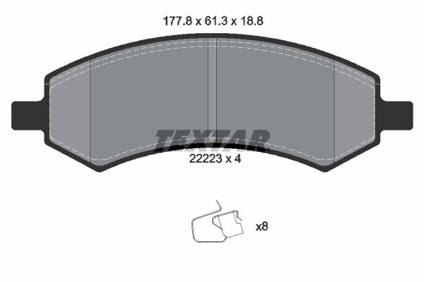 Zestaw klocków hamulcowych, hamulce tarczowe TEXTAR 2222301