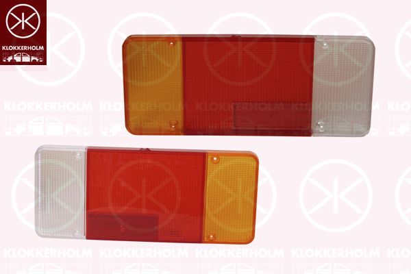 Szkło lampy, lampa tylna zespolona KLOKKERHOLM 20930752