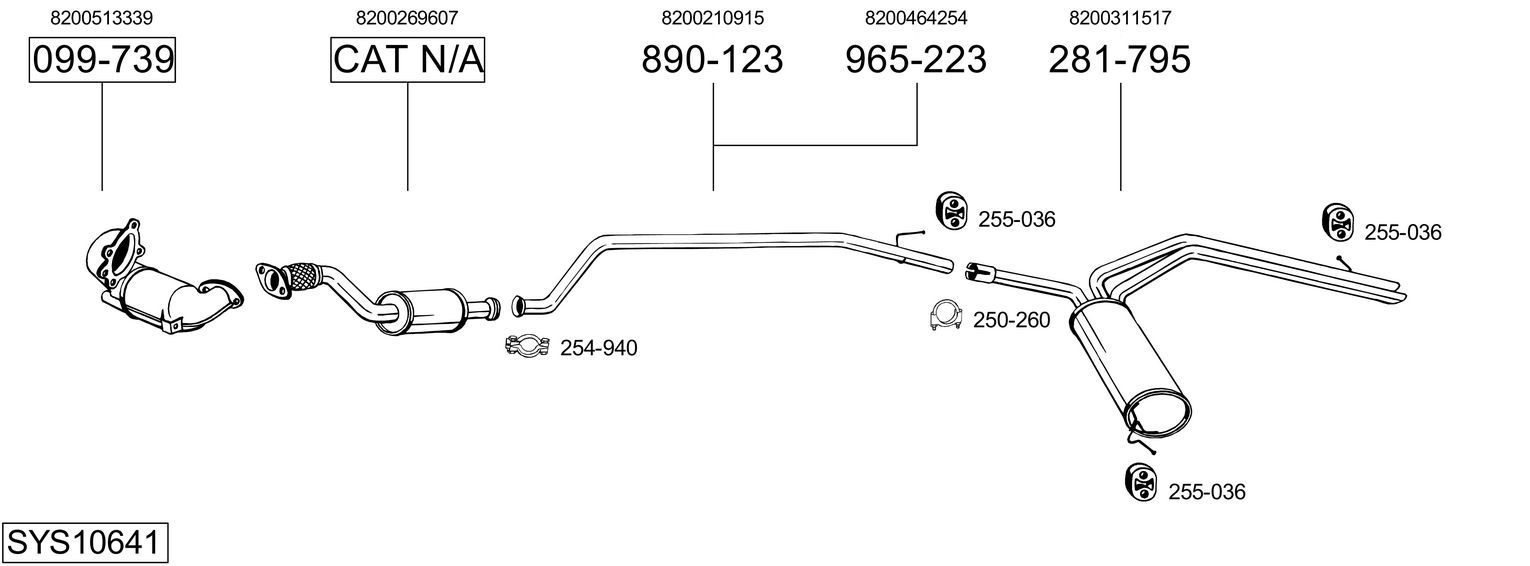 Układ wydechowy BOSAL SYS10641