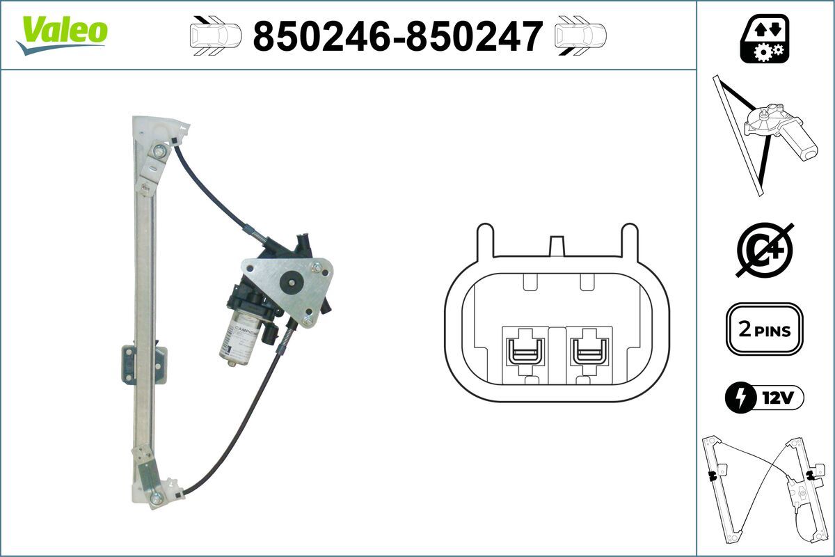 Mecanism actionare geam VALEO 850246
