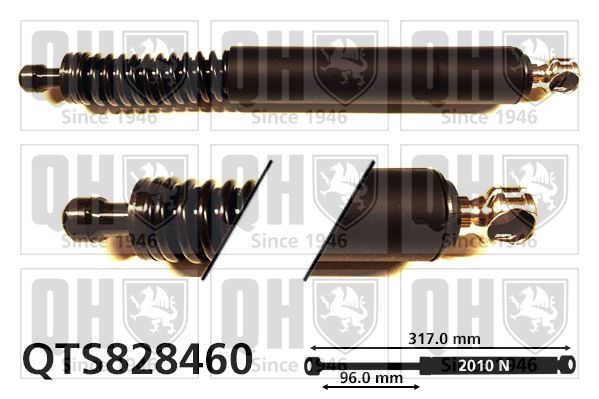 Sprężyna gazowa, pokrywa bagażnika QUINTON HAZELL QTS828460