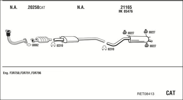 Układ wydechowy WALKER RET08413