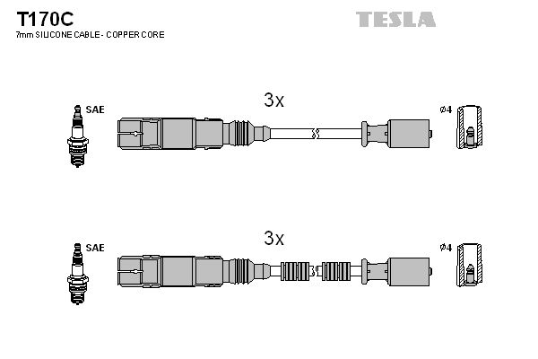 Sada kabelů pro zapalování TESLA T170C