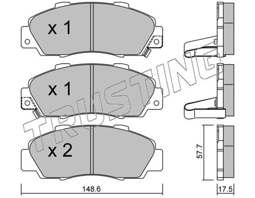 Zestaw klocków hamulcowych, hamulce tarczowe TRUSTING 307.0
