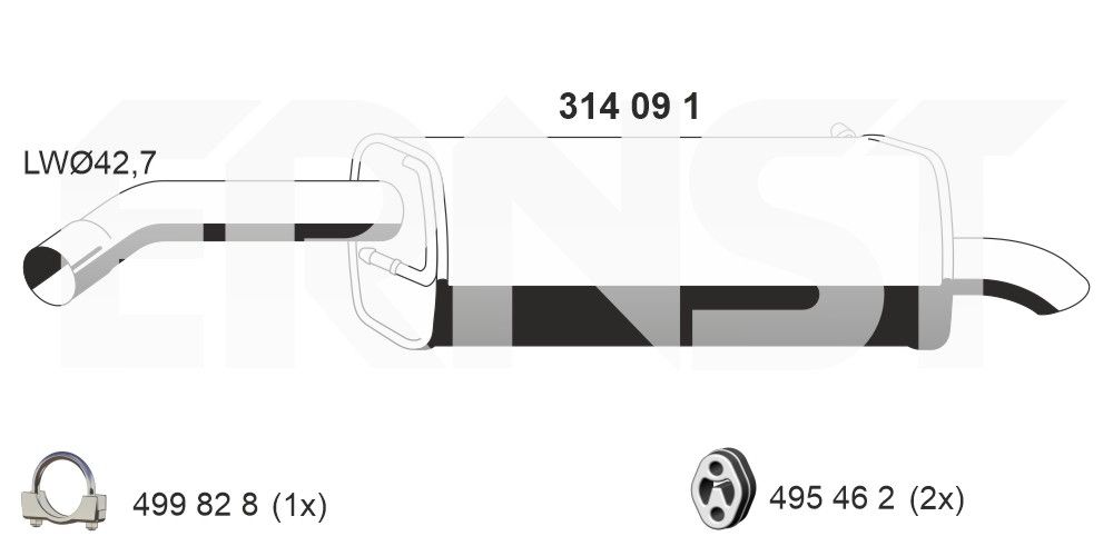 Zadní tlumič výfuku ERNST 314091