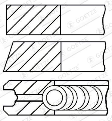 Set segmenti piston GOETZE ENGINE Goetze Diamond Coated® LKZ-Ring® 08-429300-10