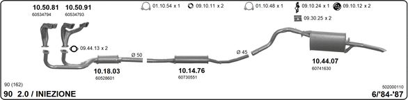 Układ wydechowy IMASAF 502000110