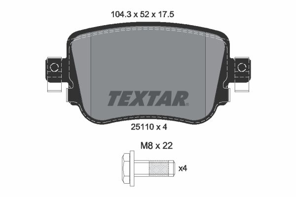 Sada brzdových platničiek kotúčovej brzdy TEXTAR 2511003