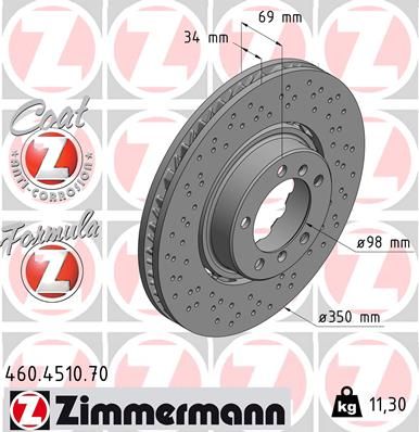 Brzdový kotouč ZIMMERMANN 460.4510.70